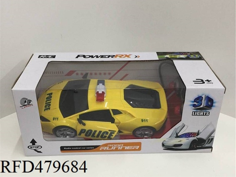 1:18 TWO-CHANNEL 3D LIGHT TO OPEN THE DOOR LAMBORGHINI POLICE CAR (NOT INCLUDE)