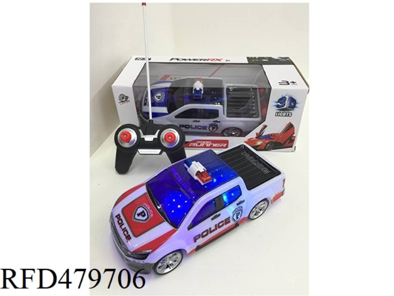 1:18 FOUR-CHANNEL 3D LIGHT SOFT SHELL PICKUP POLICE CAR (NOT INCLUDE)