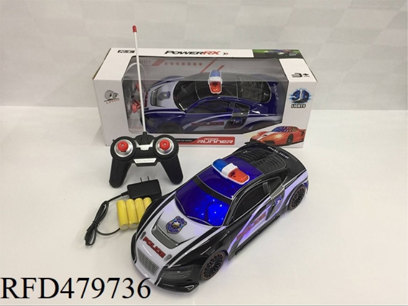 1:14 FOUR-CHANNEL 3D LIGHT SOFT SHELL AUDI POLICE CAR(INCLUDE)