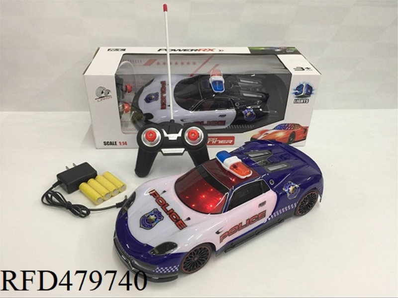 1:14 FOUR-CHANNEL 3D LIGHT SOFT SHELL PORSCHE POLICE CAR(INCLUDE)