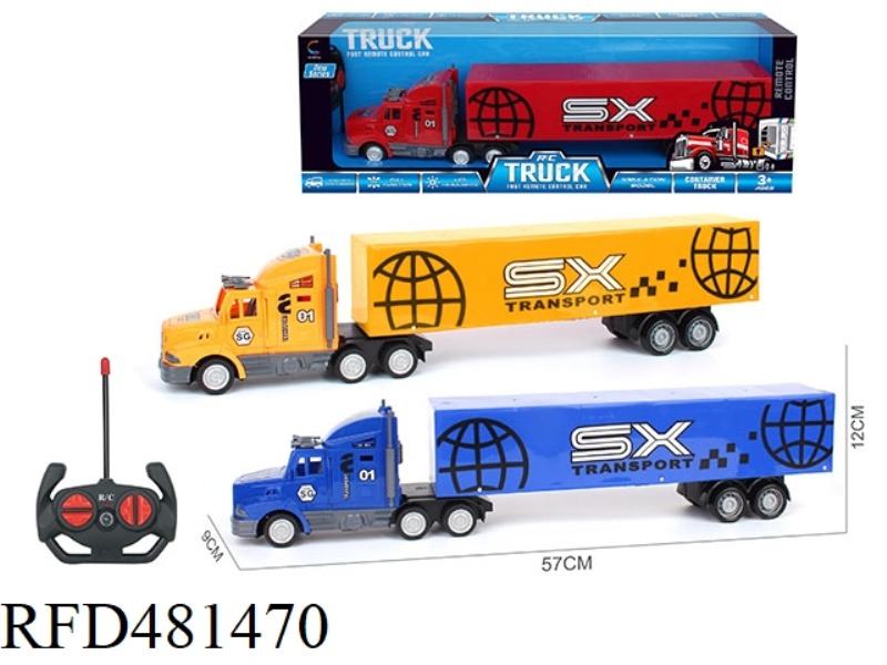 FOUR-CHANNEL REMOTE CONTROL LONG CONTAINER TRUCK