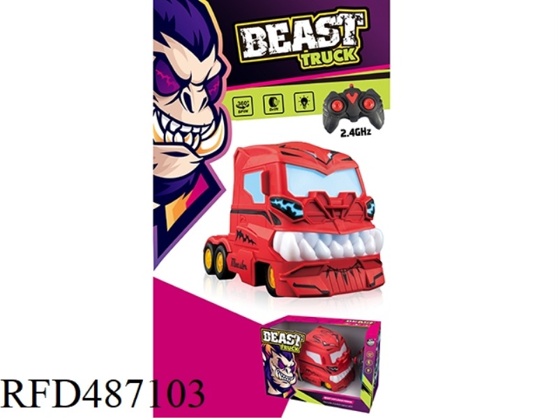 REMOTE-CONTROLLED BEAST TRAILER/RED