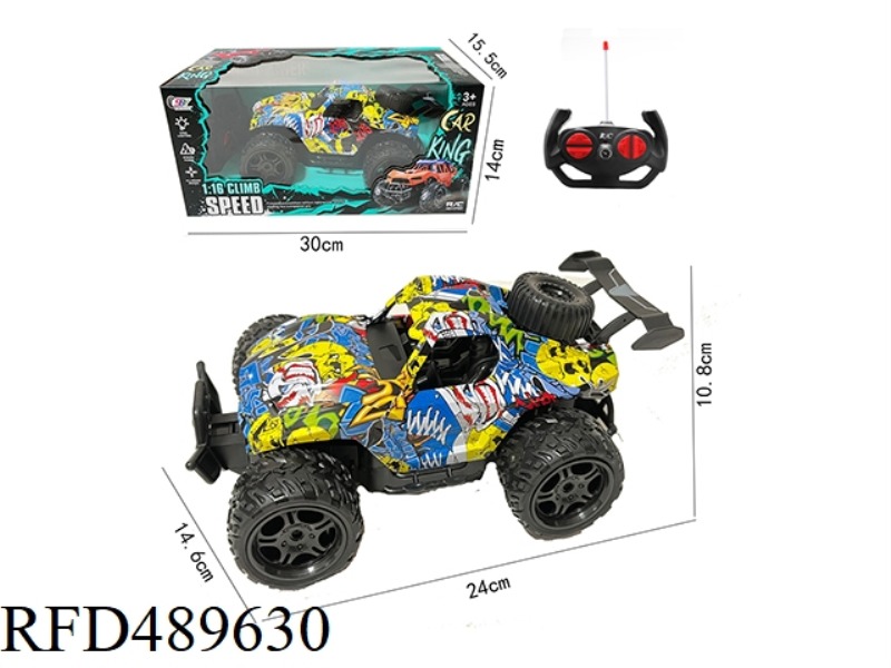 1:16 FOUR-CHANNEL OFF-ROAD GRAFFITI REMOTE CONTROL VEHICLE WITH LIGHT (NOT INCLUDED)