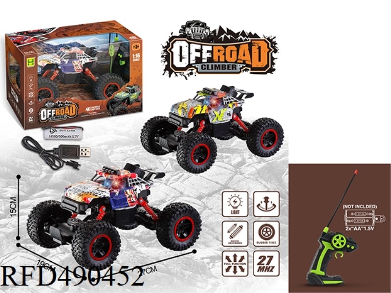 1:16 FOUR-CHANNEL LIGHT COLOUZER WATERMARK BIGFOOT REMOTE CONTROL CAR (PACK 3.7V LITHIUM BATTERY +US