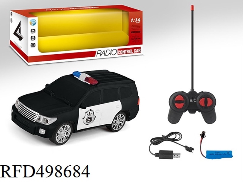 1:14 TOYOTA LANDLUZE FOUR-CHANNEL REMOTE CONTROL POLICE CAR (LITHIUM +USB)