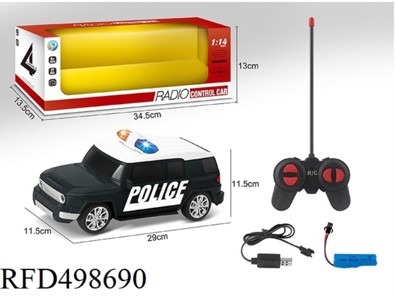 1:14 TOYOTA FJ KULUZE FOUR-CHANNEL REMOTE CONTROL POLICE CAR (LITHIUM +USB)