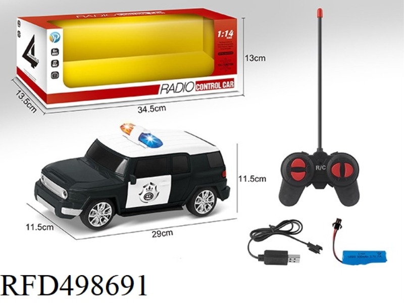 1:14 TOYOTA FJ KULUZE FOUR-CHANNEL REMOTE CONTROL POLICE CAR (LITHIUM +USB)
