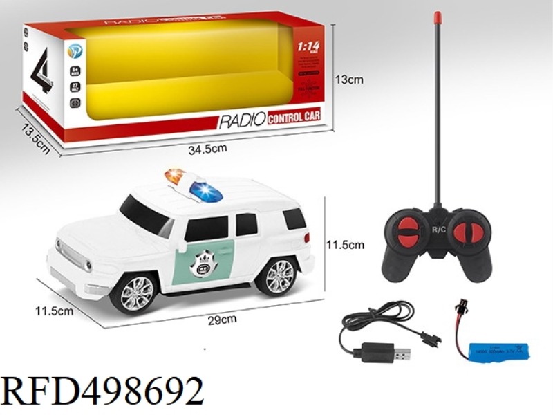 1:14 TOYOTA FJ KULUZE FOUR-CHANNEL REMOTE CONTROL POLICE CAR (LITHIUM +USB)