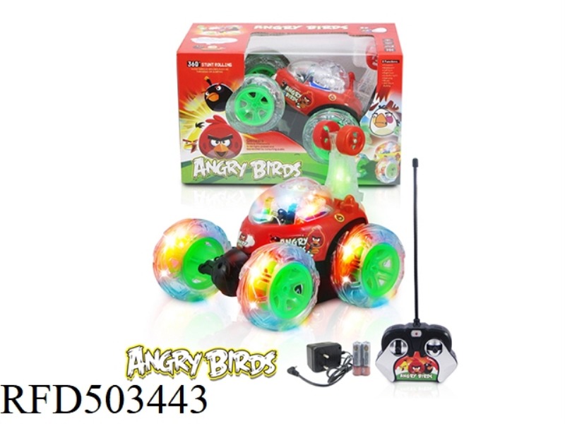 FOUR-CHANNEL REMOTE CONTROL DUMP TRUCK ANGRY BIRDS WITH MUSIC LIGHTS