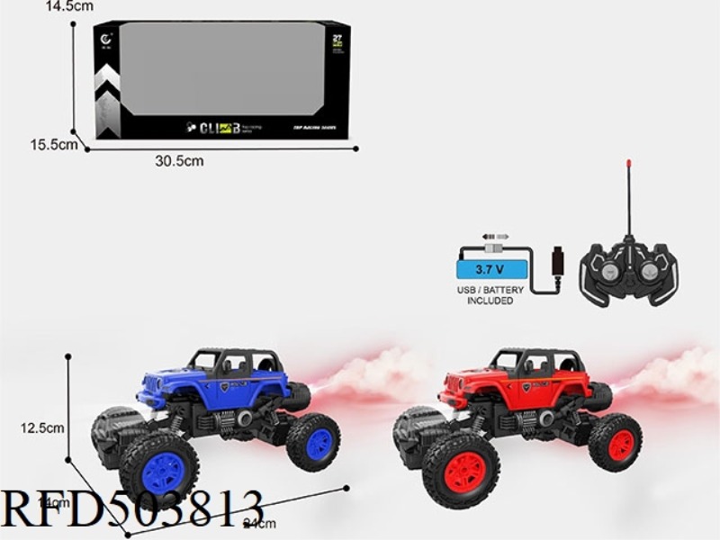 1:1627MHZ REMOTE CONTROL 6-WAY WRANGLER POLICE CAR CLIMBING VEHICLE