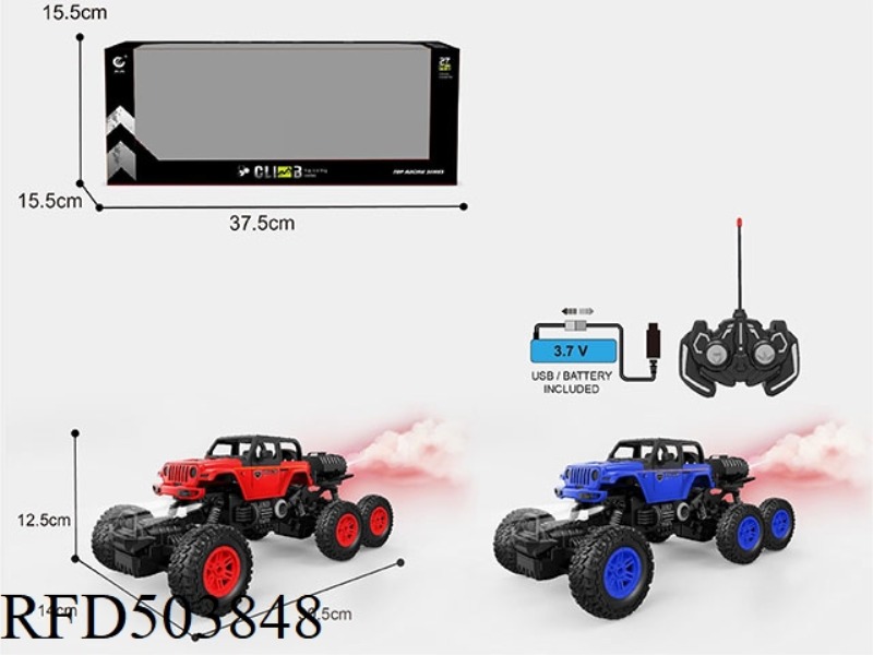 1: 1627MHZ REMOTE CONTROL 6-WAY WRANGLER POLICE CAR, 6-WHEEL 4-DRIVE CLIMBING VEHICLE