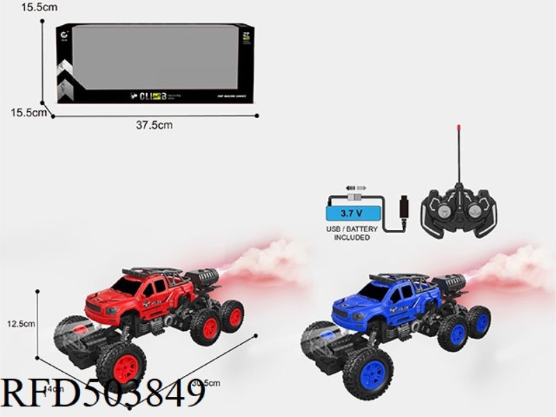 1: 1627MHZ REMOTE CONTROL 6 PASS PICKUP POLICE CAR, 6 WHEEL 4 DRIVE CLIMBING CAR