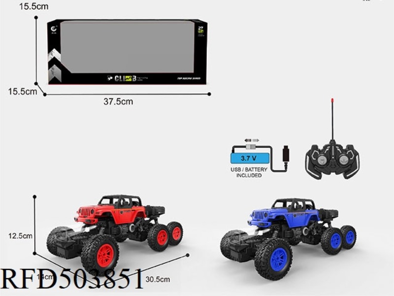 1: 1627MHZ REMOTE CONTROL 5-WAY WRANGLER POLICE CAR, 6-WHEEL 4-DRIVE CLIMBING VEHICLE