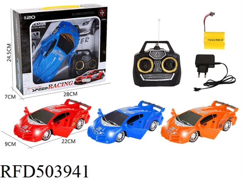 1:18 FOUR-CHANNEL REMOTE CONTROL CAR WITH LIGHT DOOR (RECHARGEABLE BATTERY)
