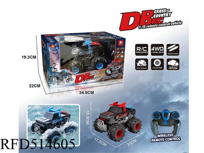 1:18 FOUR-WHEEL DRIVE AMPHIBIOUS REMOTE CONTROL CLIMBING VEHICLE (2.4G REMOTE CONTROL) ELECTRIC PACK