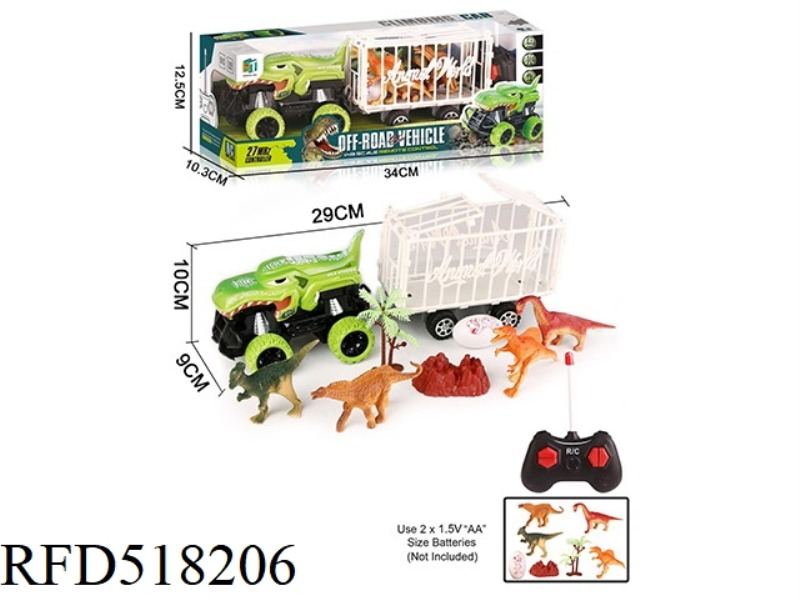 1:43 DINOSAUR REMOTE CONTROL CAR TOW 4 SOLID DINOSAUR + TREE + STONE (WITHOUT ELECTRICITY)