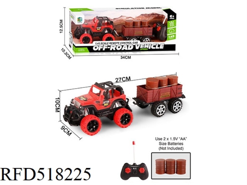1:43 REMOTE CONTROL OFF-ROAD VEHICLE TOWING 3 OIL BARRELS (EXCLUDING ELECTRICITY)