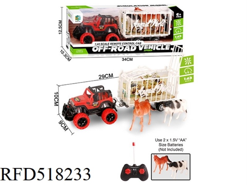 REMOTE-CONTROLLED OFF-ROAD VEHICLES TOWING CATTLE AND HORSES