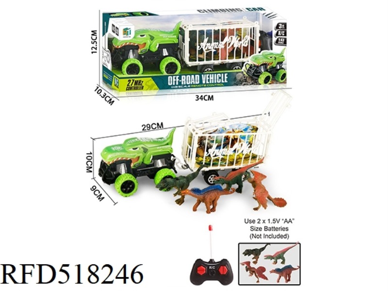 DINOSAUR REMOTE CONTROL CAR TOWED FOUR DINOSAURS