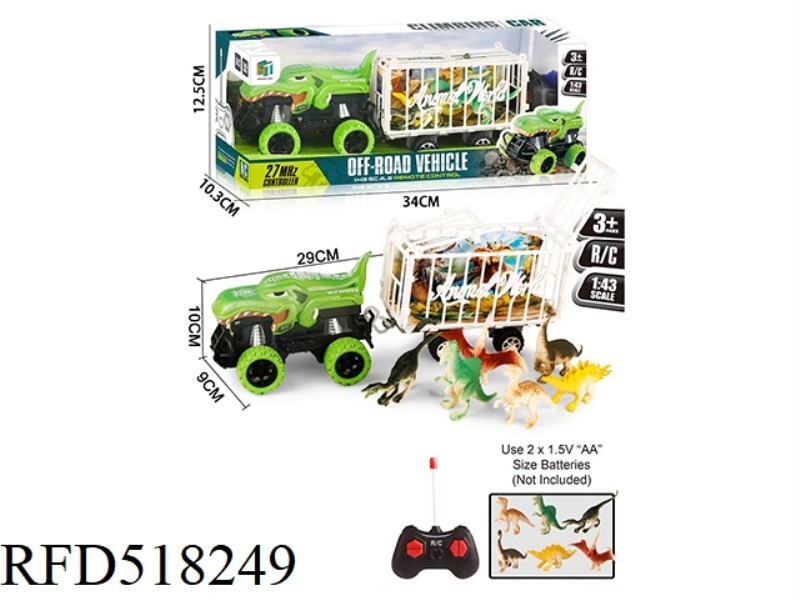 DINOSAUR REMOTE CONTROL CAR TOWED 6 DINOSAURS
