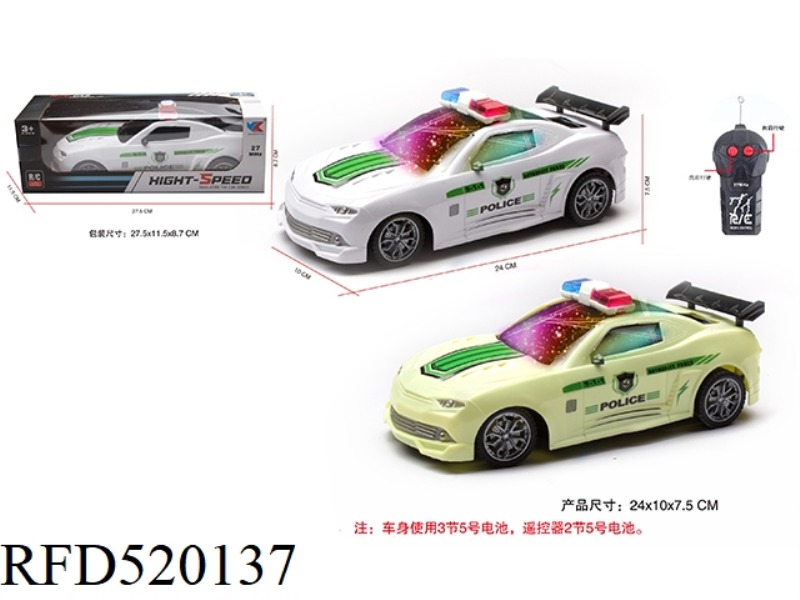 1:18 TWO PASSBAND 3D LIGHTS BUMBLEBEE POLICE CAR