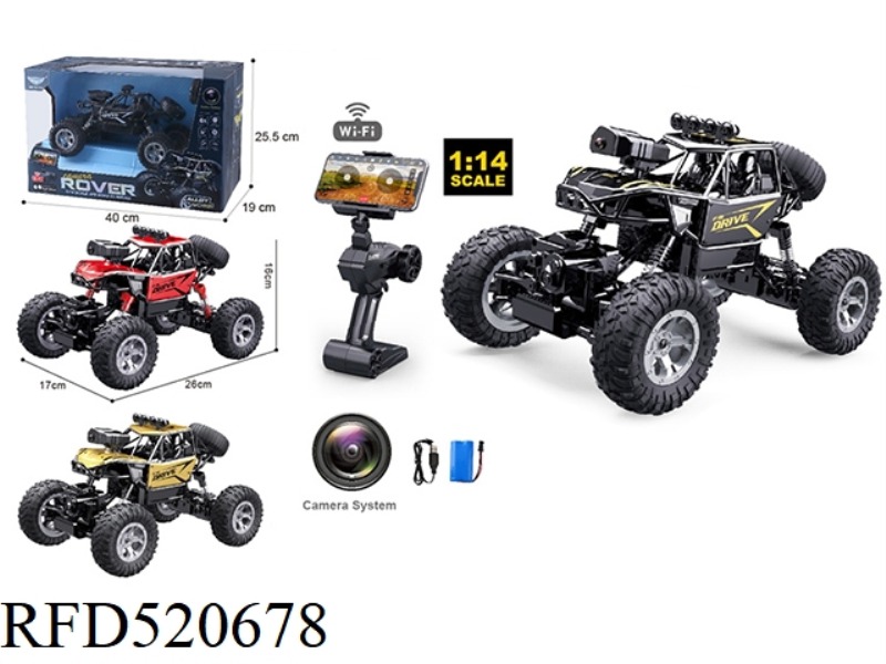 1:14 REMOTE CONTROL ALLOY OFF-ROAD CLIMBING CAMERA CAR RED, BLACK AND GOLD 3 COLORS