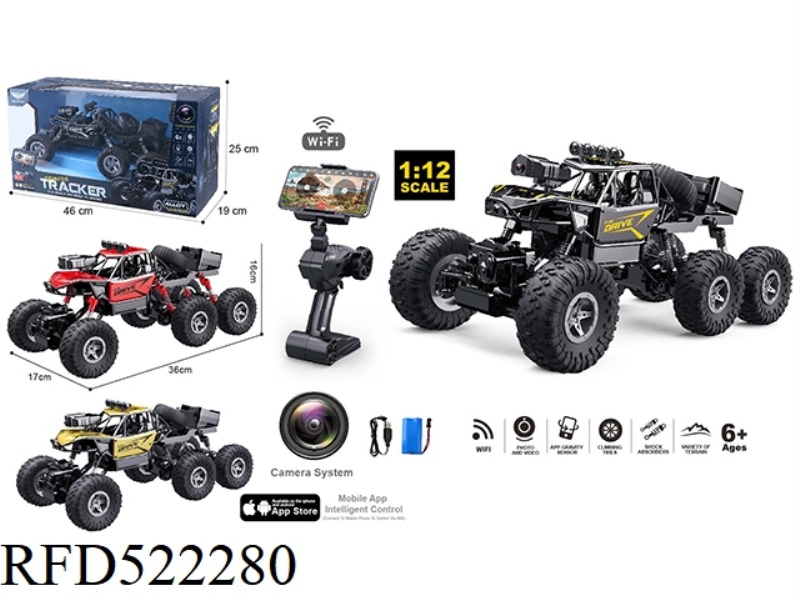 2.4G 1:12 LARGE SIX-WHEELED REMOTE CONTROL PLASTIC CLIMBING CAMERA CAR