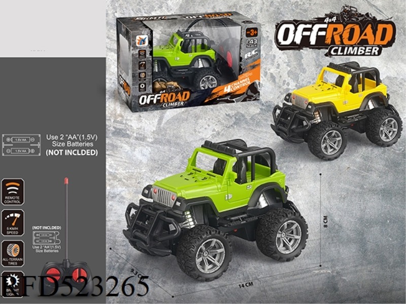 1:43 FOUR CHANNEL LIGHT WRANGLER REMOTE CONTROL CAR