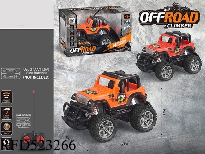 1:43 FOUR CHANNEL LIGHT WRANGLER REMOTE CONTROL CAR
