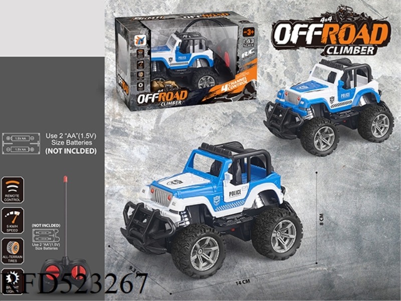 1:43 FOUR CHANNEL LIGHT WRANGLER REMOTE CONTROL POLICE CAR