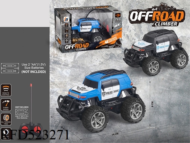1:43 FOUR LIGHT COOL LUZE REMOTE CONTROL POLICE CAR