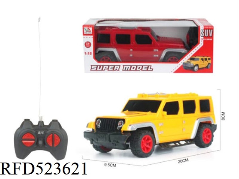 1:18 WRANGLER SIMULATION FOUR-WAY REMOTE CONTROL CAR