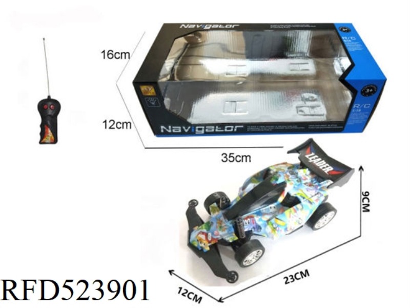 1:16 TWO-WAY REMOTE CONTROL FOUR-DRIVE VEHICLE WITH LIGHTS (CARTOON BLUE)