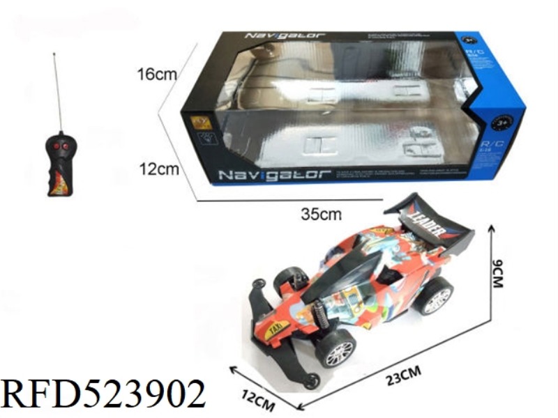 1:16 TWO-WAY REMOTE CONTROL FOUR-DRIVE VEHICLE WITH LIGHTS (CARTOON RED)