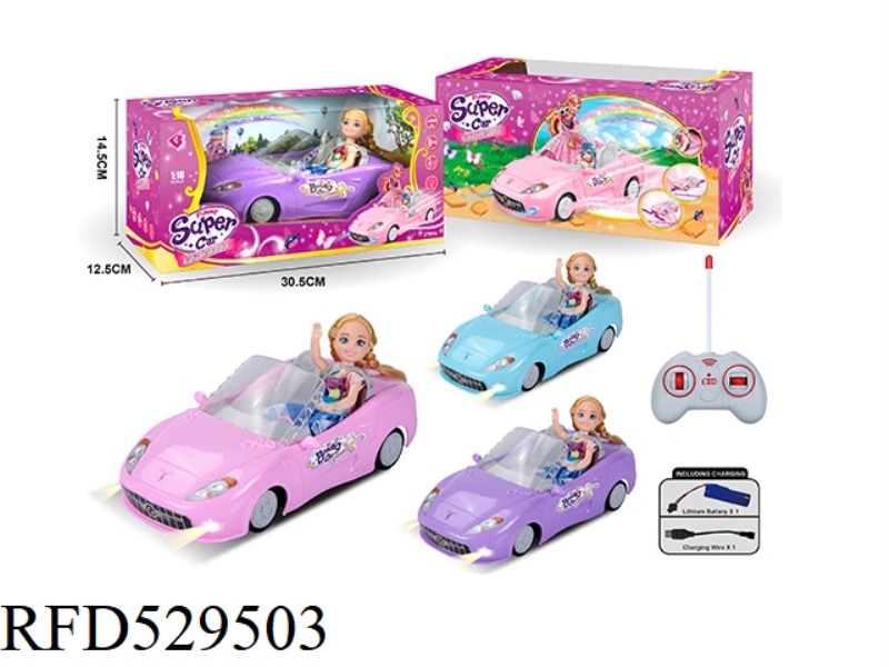 1.18 FOUR-CHANNEL BARBIE REMOTE CONTROL CAR