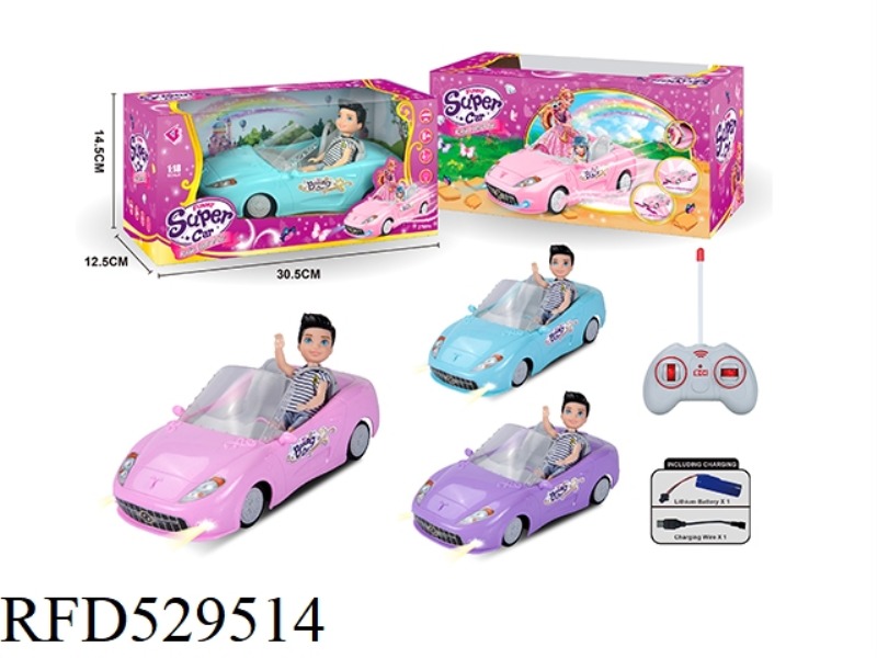 1.18 FOUR-CHANNEL BARBIE REMOTE CONTROL CAR