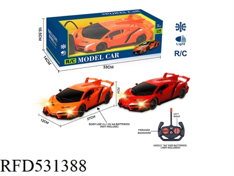 27MHZ 1:14 FOUR-PASS BAND HEADLIGHT SIMULATION REMOTE CONTROL CAR LAMBORGHINI (POISON)