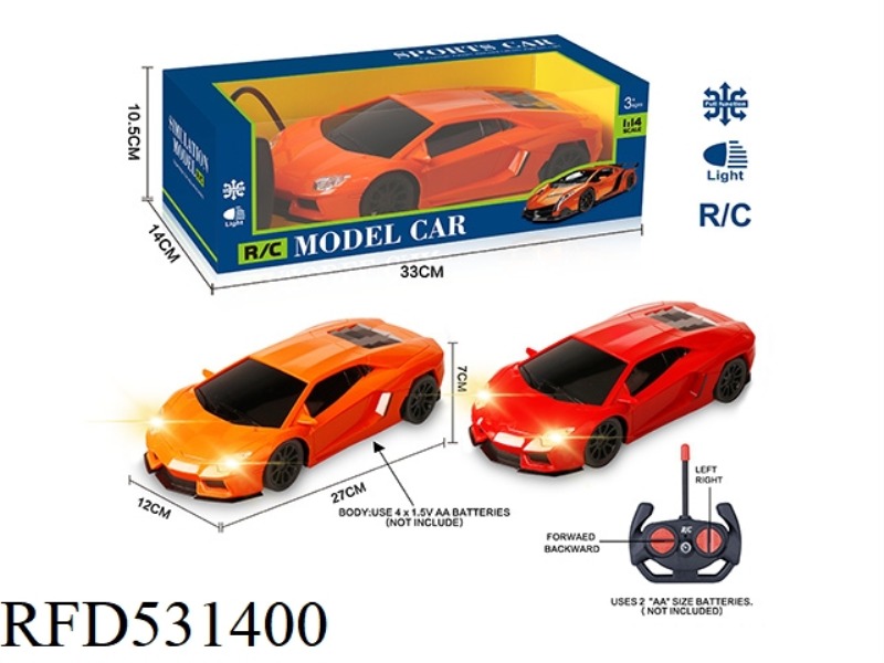 27MHZ 27MHZ 1:14 FOUR-PASS BAND HEADLIGHT SIMULATION REMOTE CONTROL CAR LAMBORGHINI (BAT)