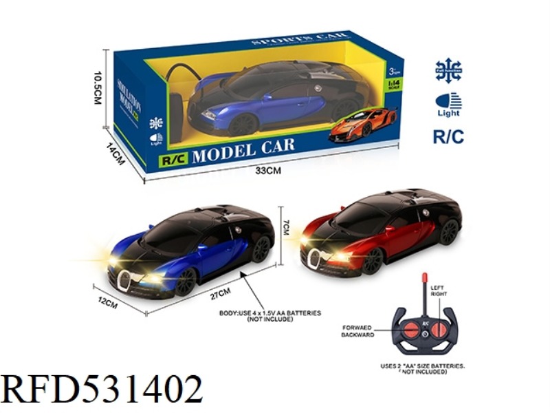 27MHZ 1:14 FOUR-PASS BAND HEADLIGHT SIMULATION REMOTE CONTROL CAR BUGATTI