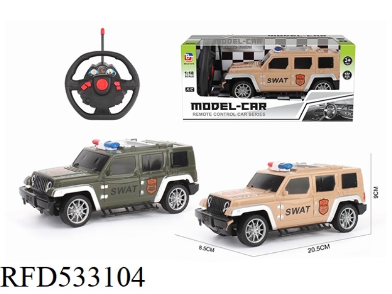1:18 FOUR-CHANNEL REMOTE CONTROL CAR WRANGLER MILITARY POLICE STEERING WHEEL (NOT INCLUDE)