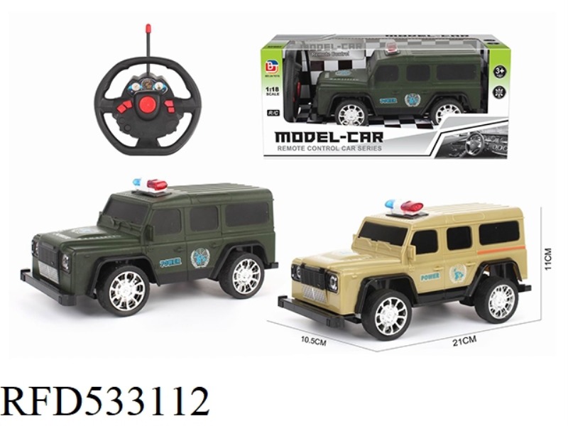 1:18 FOUR-CHANNEL REMOTE CONTROL CAR LAND ROVER MILITARY POLICE STEERING WHEEL (NOT INCLUDE)