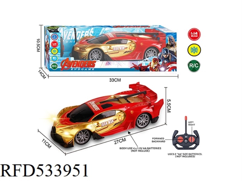 27MHZ 1:14 FOUR-PASS BAND HEADLIGHTS IRON MAN BUGATTI VEYRON REMOTE CONTROL CAR (NOT INCLUDE)
