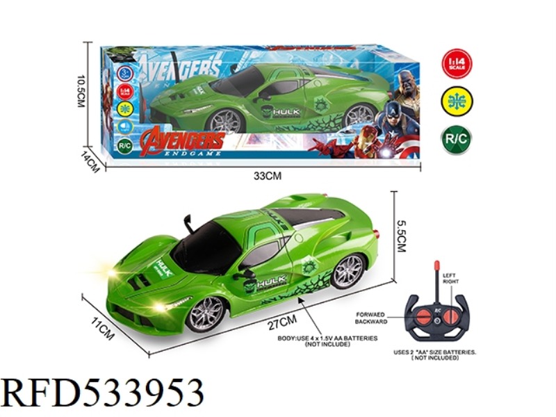 27MHZ 1:14 FOUR-PASS BAND HEADLIGHTS HULK FERRARI REMOTE CONTROL CAR(NOT INCLUDE)