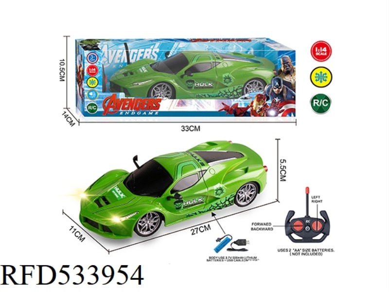 27MHZ 1:14 FOUR-PASS BAND HEADLIGHTS HULK FERRARI REMOTE CONTROL CAR (INCLUDE)