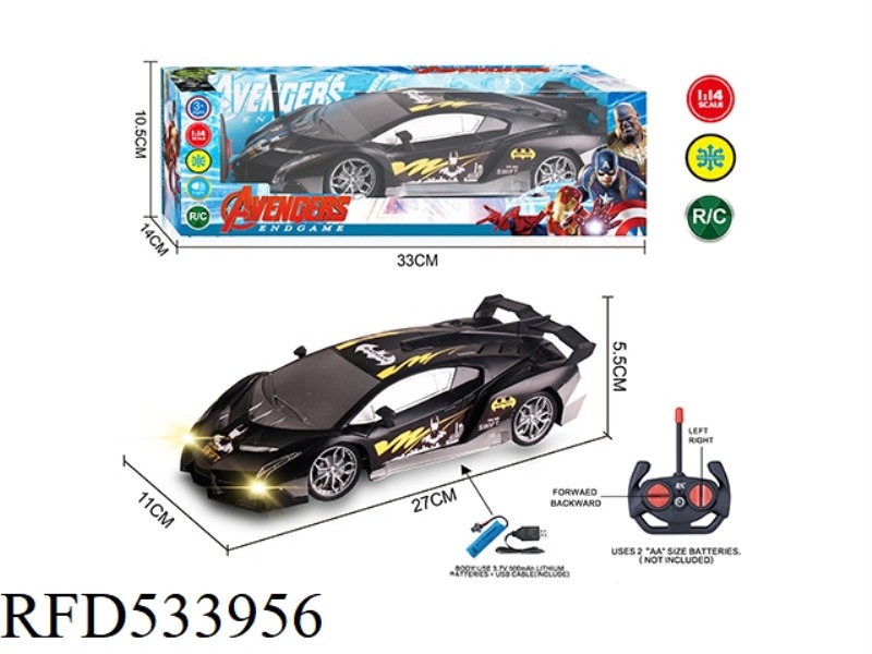 27MHZ 1:14 FOUR-PASS BAND HEADLIGHTS BATMAN LAMBORGHINI REMOTE CONTROL CAR (INCLUDE)