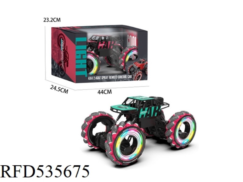 2.4G ELECTRIC PACKAGE DOUBLE-SIDED FOUR-WHEEL TWIST-ARM EXPLOSIVE WHEEL STUNT CAR (WITH LIGHTS AND M