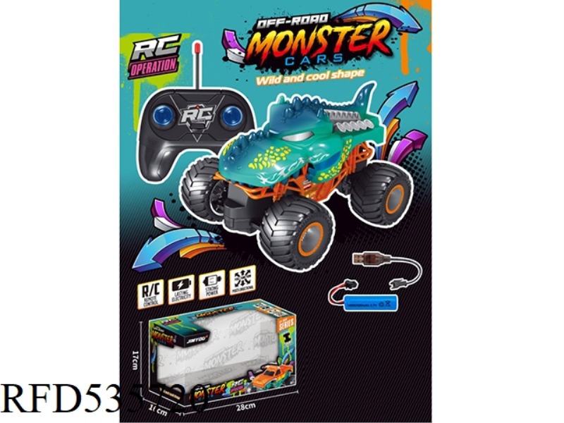 1:20 GREEN ALLIGATOR BIGFOOT REMOTE CONTROL CAR (ELECTRIC INCLUDED)