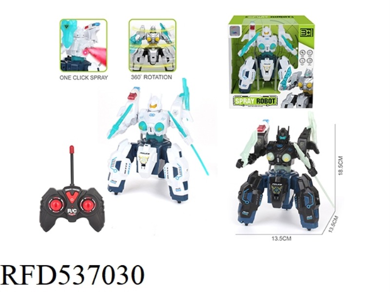 REMOTE CONTROL ROBOT CAN ROTATE 360 DEGREES WITH LIGHT SPRAY (POLICE)