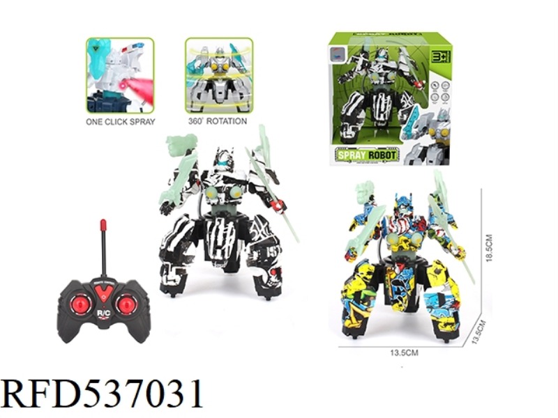REMOTE CONTROL ROBOT ROTATES 360 DEGREES WITH LIGHT SPRAY (GRAFFITI)
