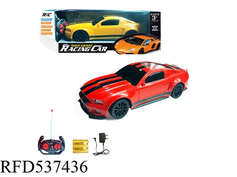 SIMULATED MUSTANG CHARGING FOUR-WAY REMOTE CONTROL CAR AT 1:24
